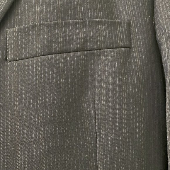 Adolfo International Men 100% Wool Blue Pinstriped Blazer Jacket Size 46R 40W - Picture 8 of 13